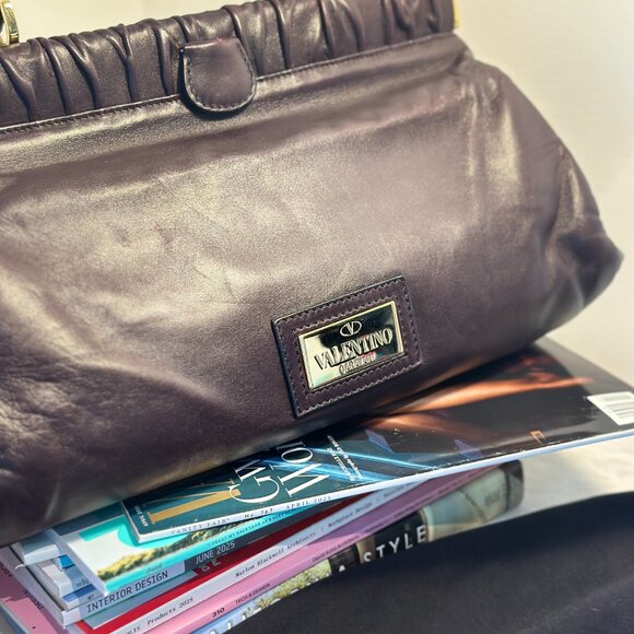 Valentino Petale Rose Leather Bag - Rare Burgundy Mint Condition - Picture 6 of 10